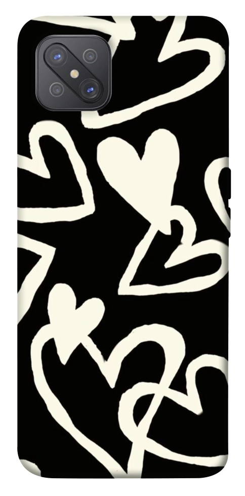 Чехол Black and white hearts для Oppo A92s