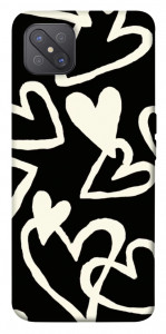 Чехол Black and white hearts для Oppo A92s