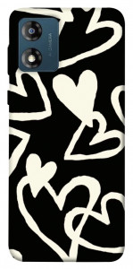 Чехол Black and white hearts для Motorola Moto E13