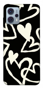 Чехол Black and white hearts для Motorola Moto G23
