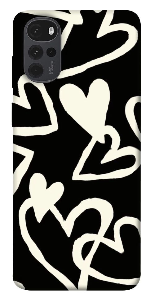 Чехол Black and white hearts для Motorola Moto G22