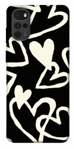 Чохол Black and white hearts для Motorola Moto G22
