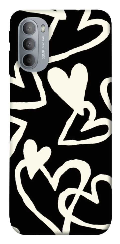 Чехол Black and white hearts для Motorola Moto G31
