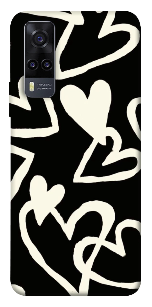 Чехол Black and white hearts для Vivo Y31