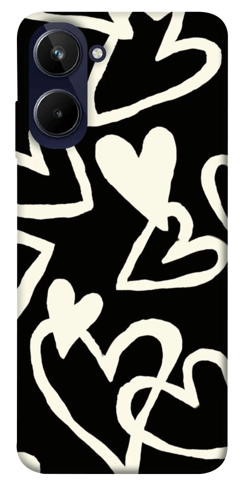 Чехол Black and white hearts для Realme 10 4G