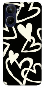 Чохол Black and white hearts для Realme 10 4G