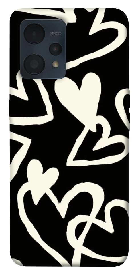 Чехол Black and white hearts для Realme 9 Pro+