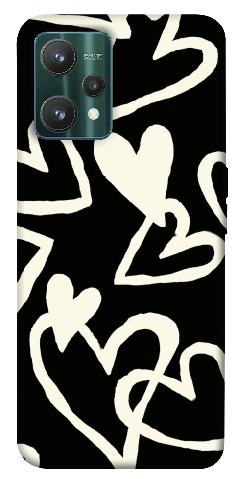 Чехол Black and white hearts для Realme 9 Pro