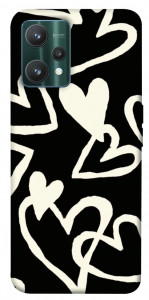 Чехол Black and white hearts для Realme 9 Pro