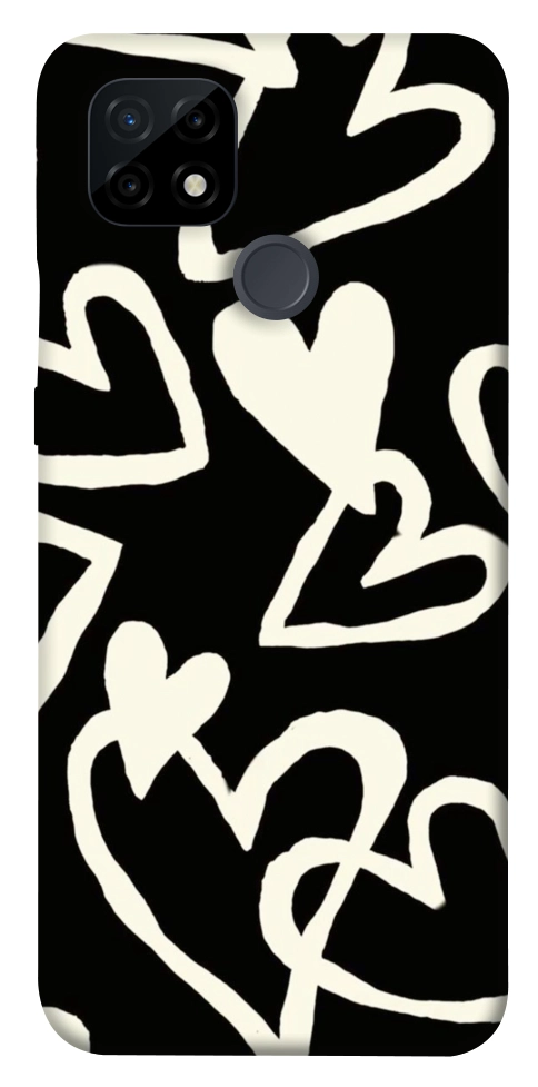 Чехол Black and white hearts для Realme C21