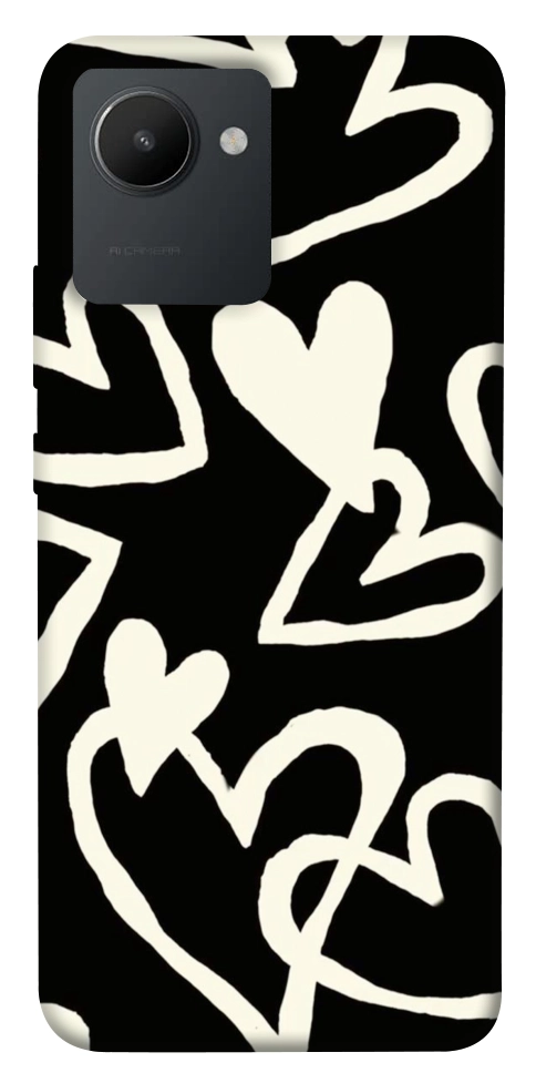 Чехол Black and white hearts для Realme C30