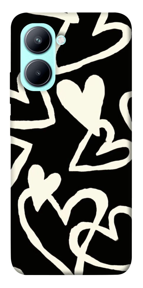 Чехол Black and white hearts для Realme C33