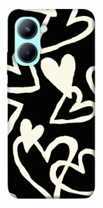 Чехол Black and white hearts для Realme C33