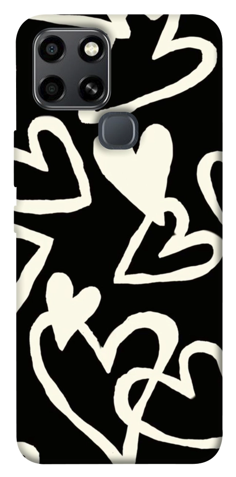 Чехол Black and white hearts для Infinix Smart 6