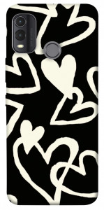 Чохол Black and white hearts для Nokia G11 Plus