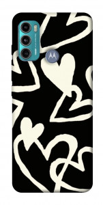 Чехол Black and white hearts для Motorola Moto G60