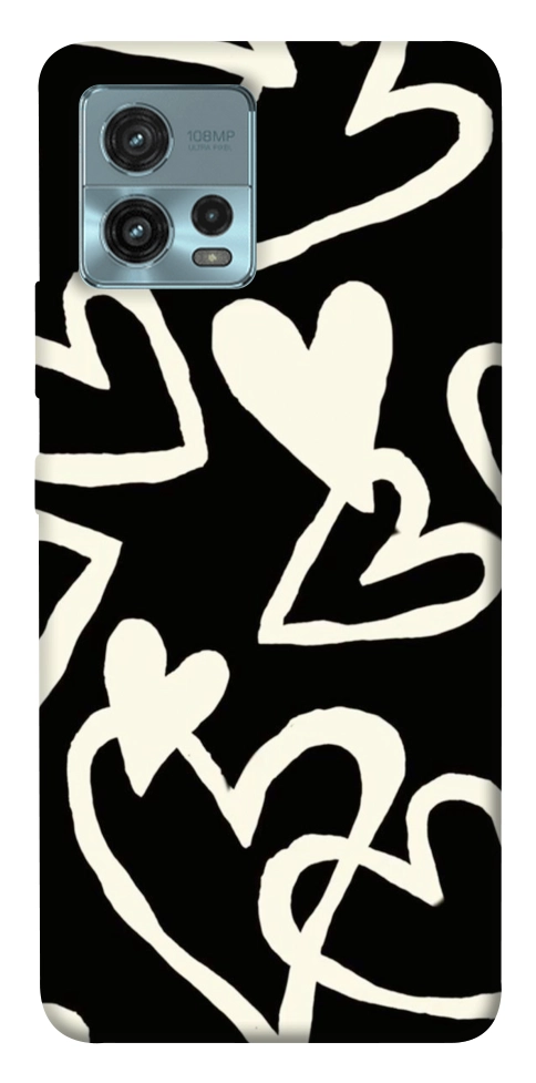 Чехол Black and white hearts для Motorola Moto G72
