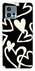 Чехол Black and white hearts для Motorola Moto G72