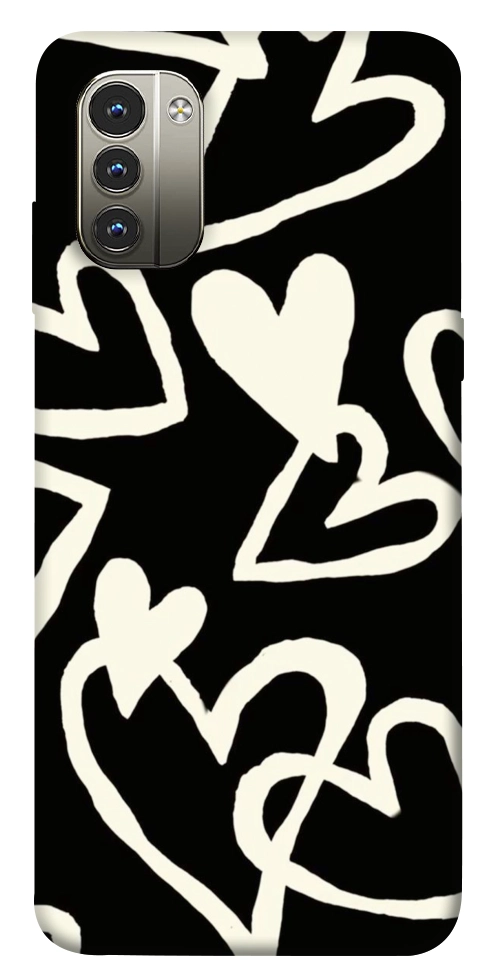Чохол Black and white hearts для Nokia G11