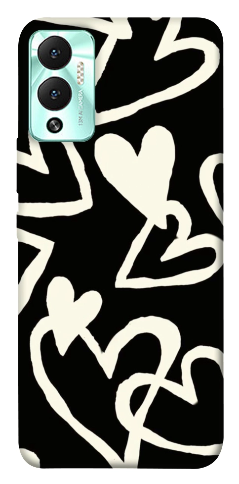 Чехол Black and white hearts для Infinix Hot 12 Play