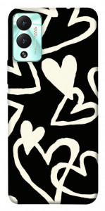 Чехол Black and white hearts для Infinix Hot 12 Play