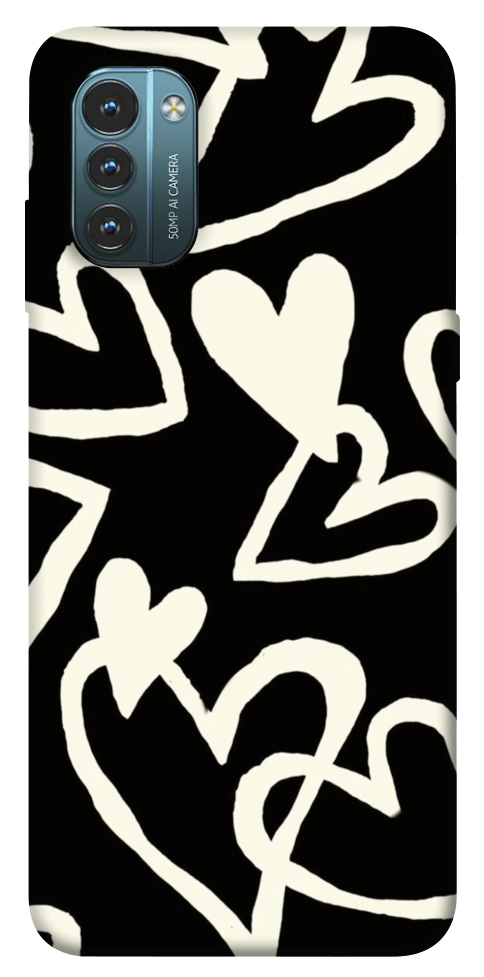 Чохол Black and white hearts для Nokia G21