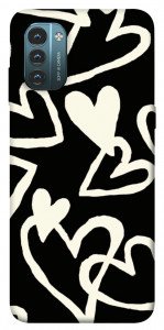 Чехол Black and white hearts для Nokia G21