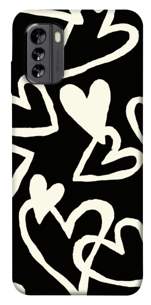 Чехол Black and white hearts для Nokia G60