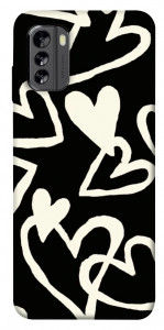 Чохол Black and white hearts для Nokia G60