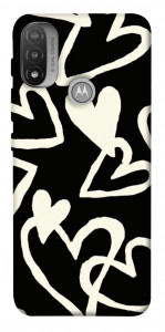 Чохол Black and white hearts для Motorola Moto E20