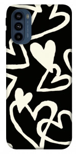 Чехол Black and white hearts для Motorola Moto G41