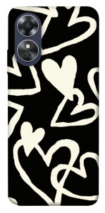 Чехол Black and white hearts для Oppo A17