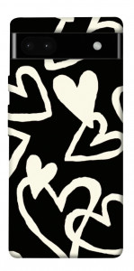 Чехол Black and white hearts для Google Pixel 6A