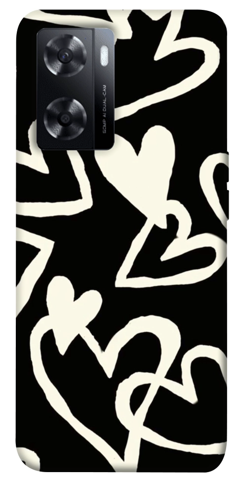 Чехол Black and white hearts для Oppo A77s