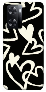 Чехол Black and white hearts для Oppo A77s