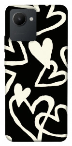 Чехол Black and white hearts для Realme C30s