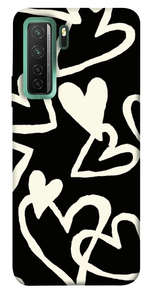 Чехол Black and white hearts для Huawei nova 7 SE