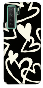 Чехол Black and white hearts для Huawei nova 7 SE