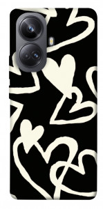 Чехол Black and white hearts для Realme 10 Pro+