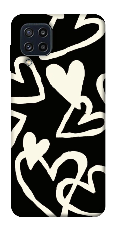 Чехол Black and white hearts для Galaxy M32