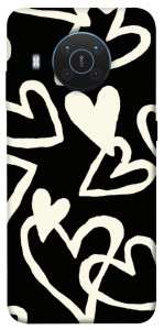 Чехол Black and white hearts для Nokia X20