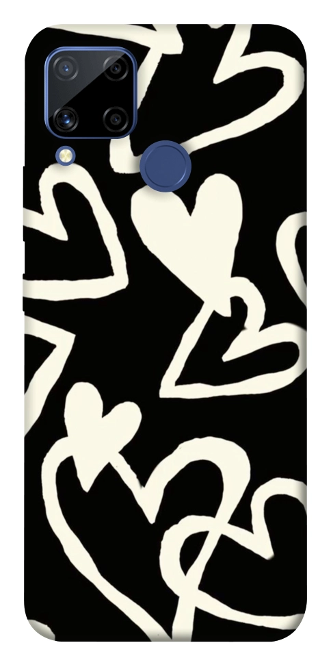 Чехол Black and white hearts для Realme C15