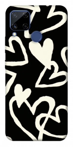 Чехол Black and white hearts для Realme C15