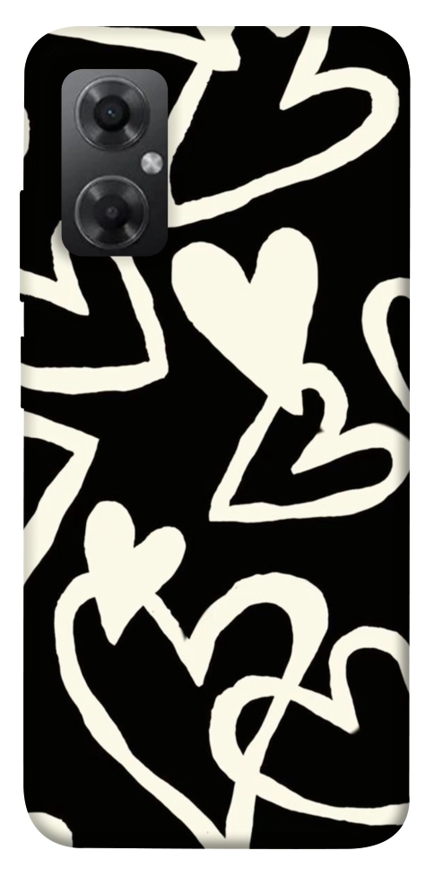 Чехол Black and white hearts для Xiaomi Redmi Note 11R