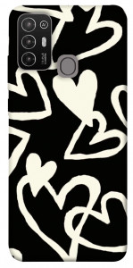 Чохол Black and white hearts для ZTE Blade A52