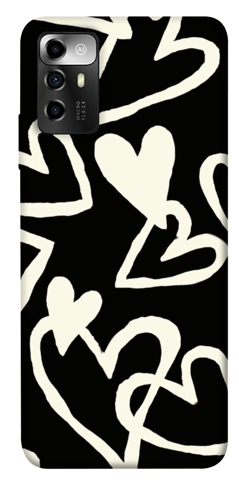 Чехол Black and white hearts для ZTE Blade A72