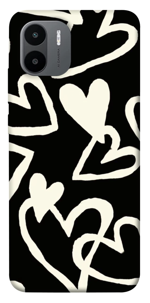 Чехол Black and white hearts для Xiaomi Poco C50