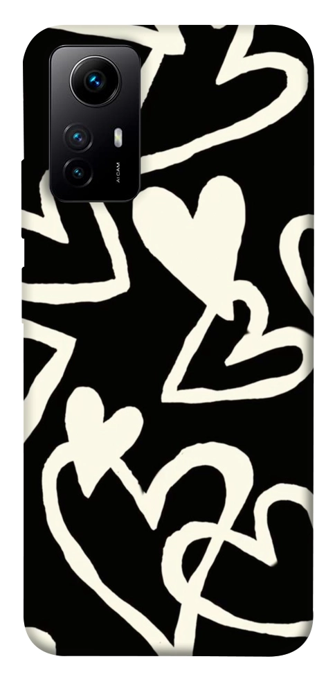 Чохол Black and white hearts для Xiaomi Redmi Note 12S