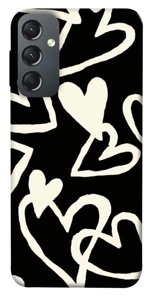 Чехол Black and white hearts для Galaxy A24 4G