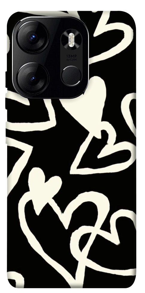 Чехол Black and white hearts для Tecno Spark Go 2023